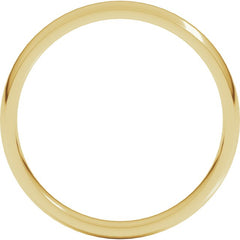 14K Yellow Gold 3 mm Lightweight Comfort-Fit Half Round Band Size 10.5