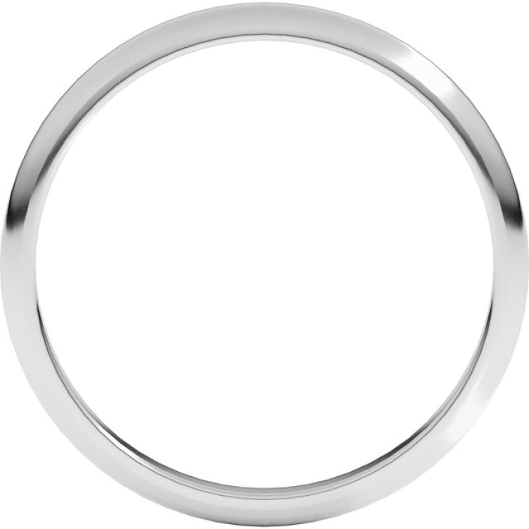10K White Gold 2 mm Half Round Band Size 10