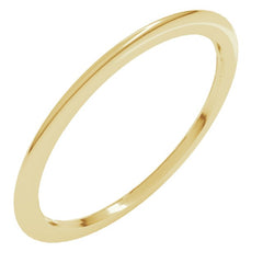 10K Yellow Gold 1 mm Comfort-Fit Half Round Band Size 6.5