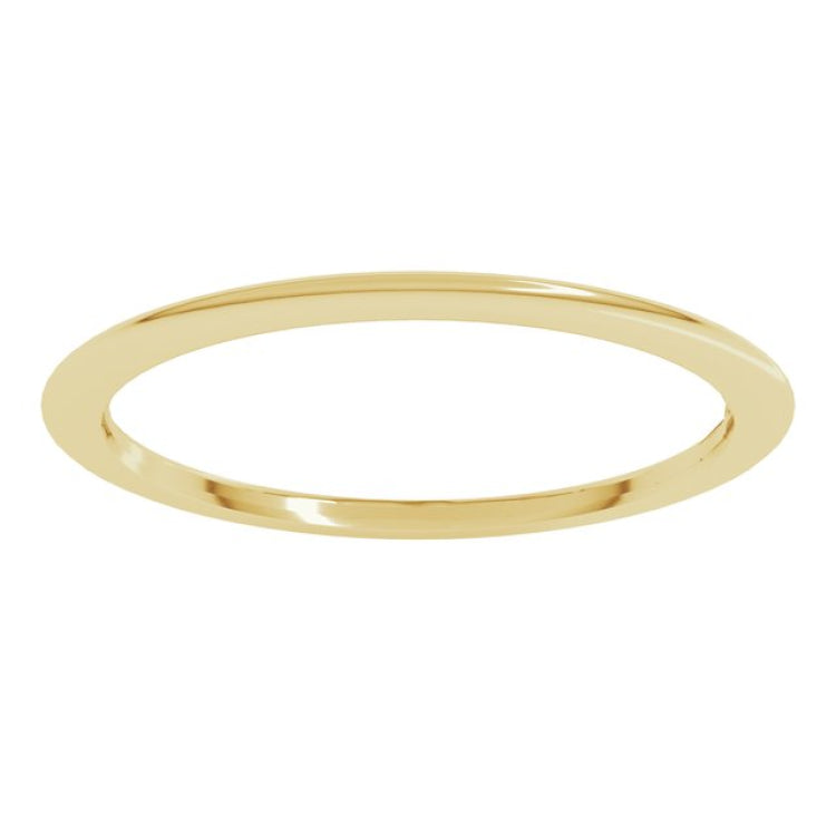 14K Yellow Gold 1 mm Comfort-Fit Half Round Band Size 8.5