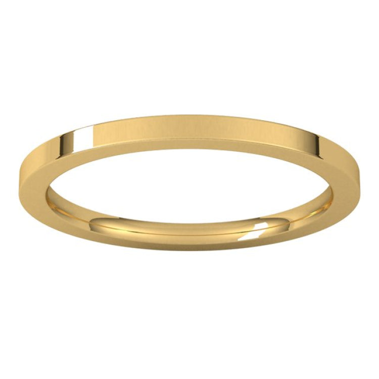 14K Yellow Gold 1.5 mm Comfort-Fit Flat Band Size 4.5