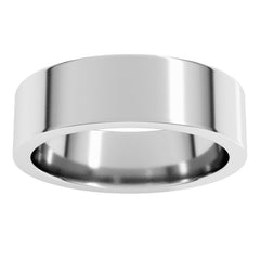 14K White Gold 6 mm Comfort-Fit Flat Band Size 12