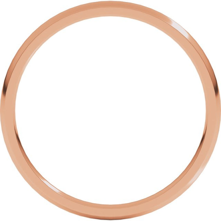 14K Rose Gold 1.5 mm Lightweight Comfort-Fit Half Round Band Size 5.5