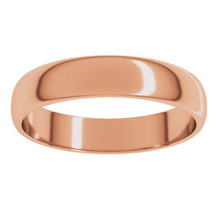 10K Rose Gold 4 mm Lightweight Half Round Band Size 6.5