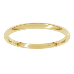 14K Yellow Gold 1.5 mm Lightweight Comfort-Fit Half Round Band Size 9