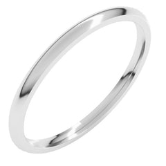 14K White Gold 1.5 mm Lightweight Comfort-Fit Half Round Band Size 8.5