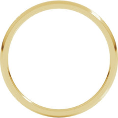 14K Yellow Gold 1.5 mm Lightweight Comfort-Fit Half Round Band Size 9.5