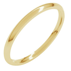 18K Yellow Gold 1.5 mm Lightweight Comfort-Fit Half Round Band Size 5