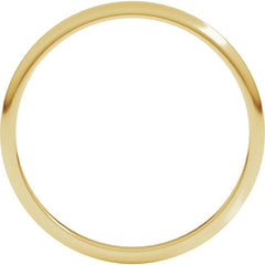 14K Yellow Gold 1.5 mm Lightweight Half Round Band Size 5
