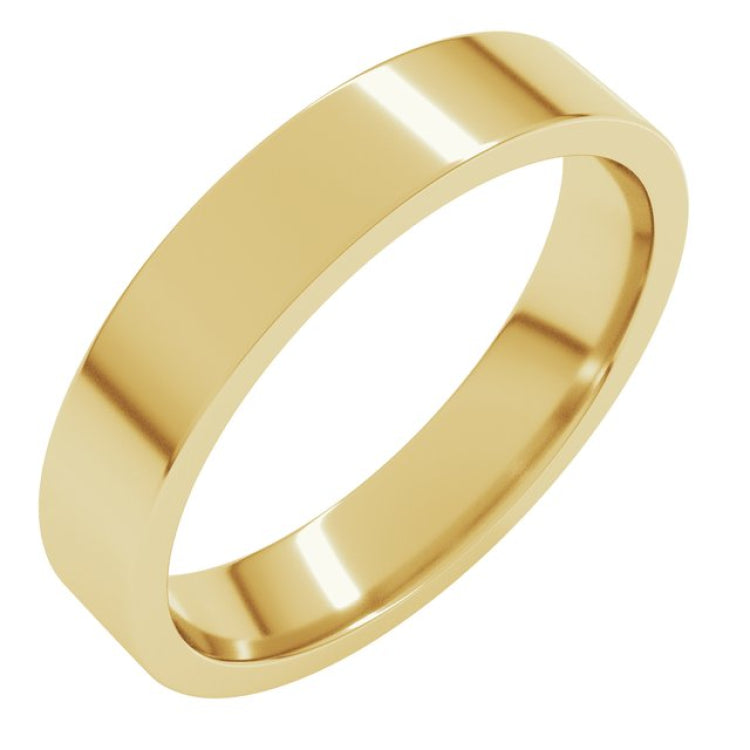 10K Yellow Gold 4 mm Lightweight Comfort-Fit Flat Band Size 5.5