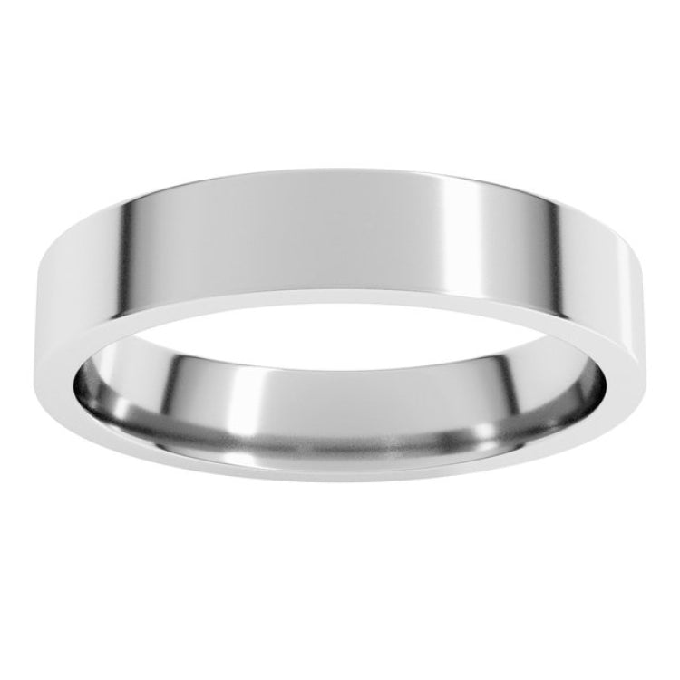 Platinum 4 mm Lightweight Comfort-Fit Flat Band Size 7.5