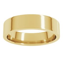 14K Yellow Gold 5 mm Lightweight Comfort-Fit Flat Band Size 10