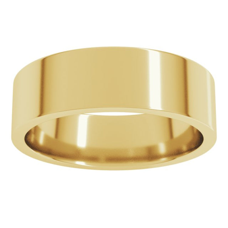 14K Yellow Gold 6 mm Lightweight Comfort-Fit Flat Band Size 11.5