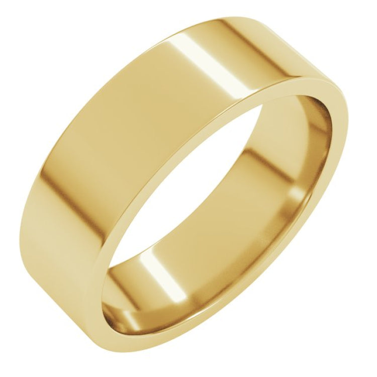 14K Yellow Gold 6 mm Lightweight Comfort-Fit Flat Band Size 5.5