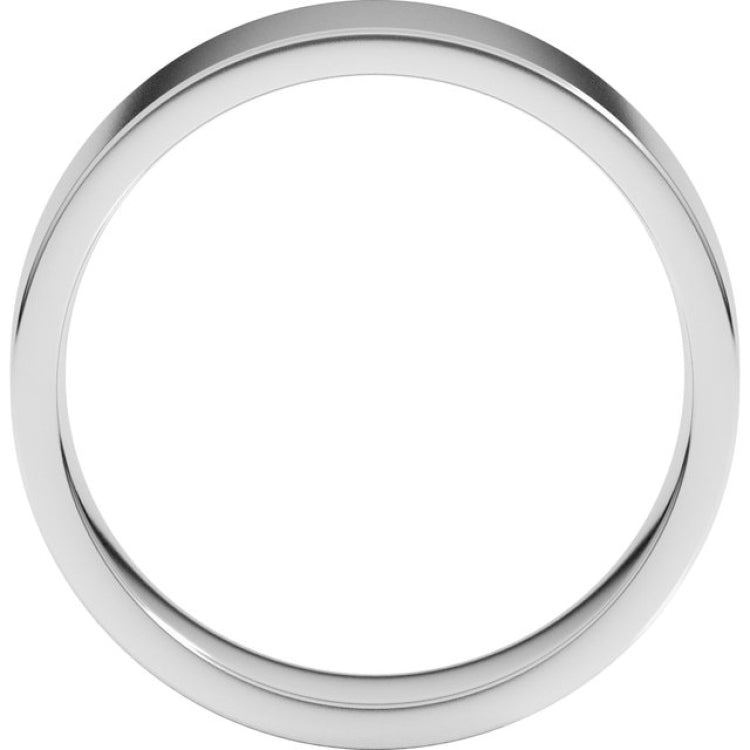 10K White Gold 6 mm Lightweight Comfort-Fit Flat Band Size 8