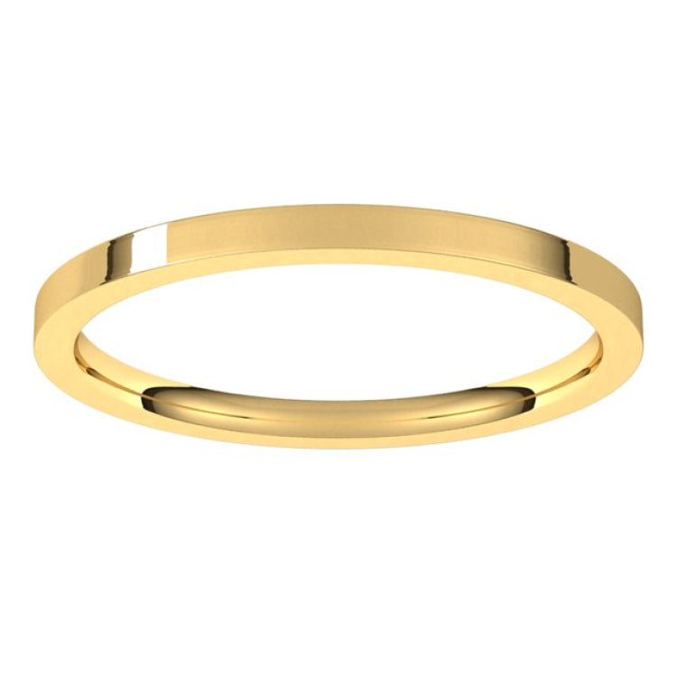 14K Yellow Gold 1.5 mm Flat Comfort Fit Light Band Size 4.5