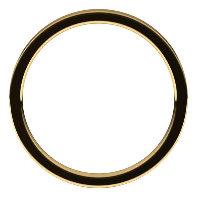 14K Yellow Gold 2 mm Flat Comfort Fit Light Band Size 6