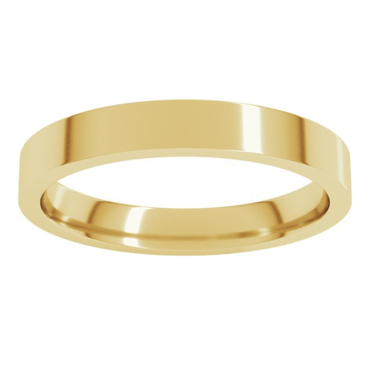 14K Yellow Gold 3 mm Flat Comfort Fit Light Band Size 7