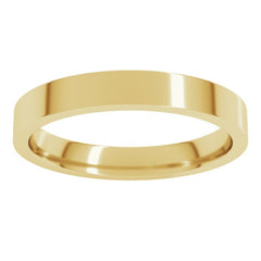 14K Yellow Gold 3 mm Flat Comfort Fit Light Band Size 7