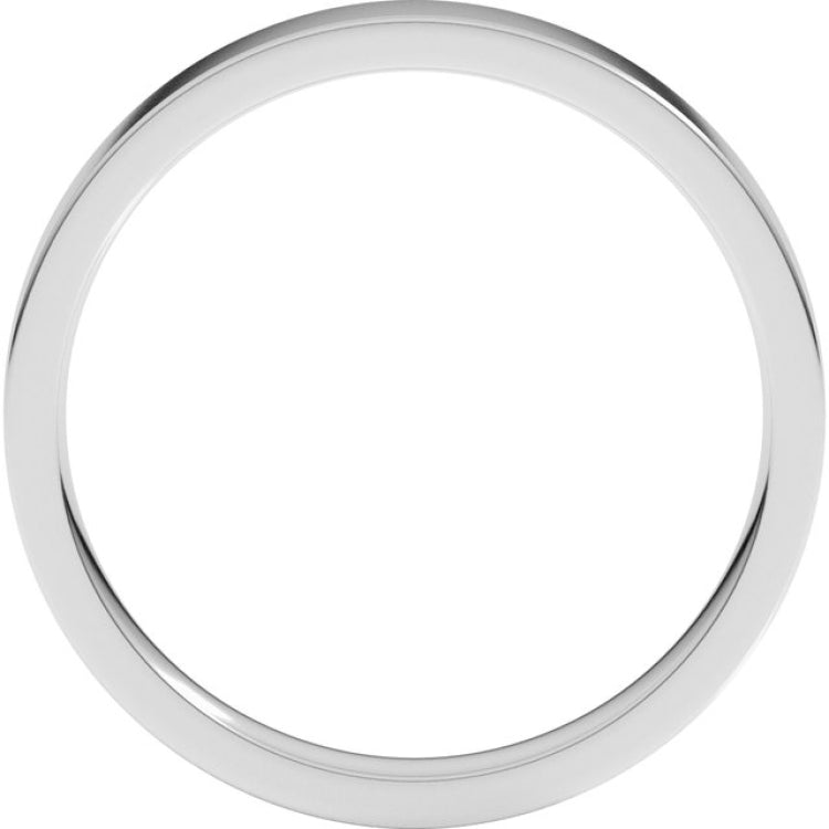 14K White Gold 3 mm Lightweight Comfort-Fit Flat Band Size 8