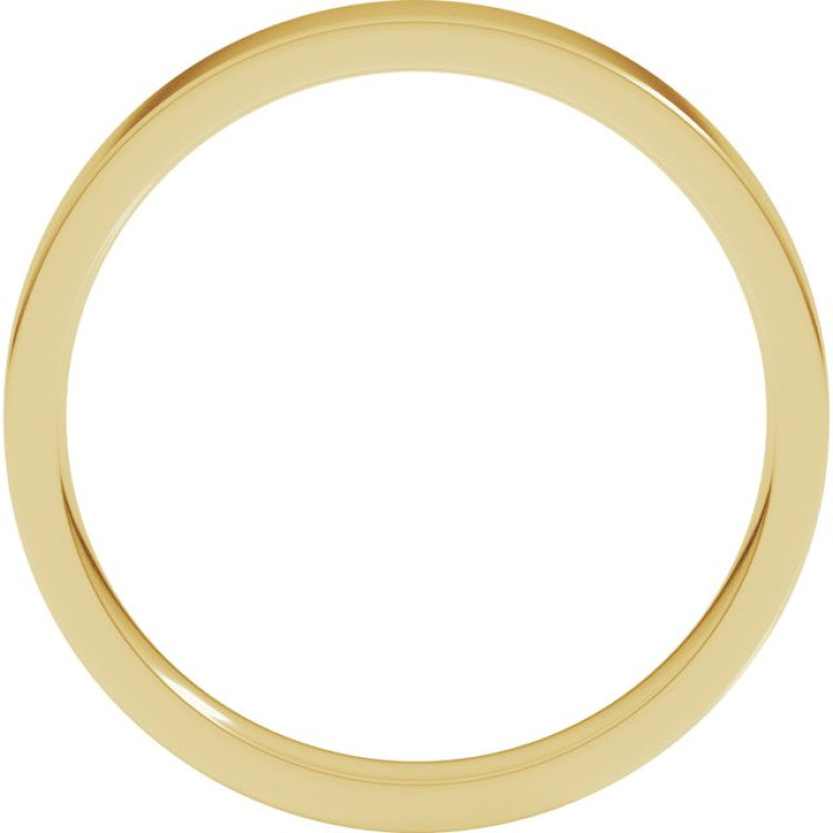 14K Yellow Gold 3 mm Flat Comfort Fit Light Band Size 8