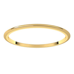 14K Yellow Gold 1 mm Half Round Band Size 13