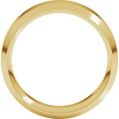 14K Yellow Gold 7 mm Beveled-Edge Comfort-Fit Flat Band Size 11