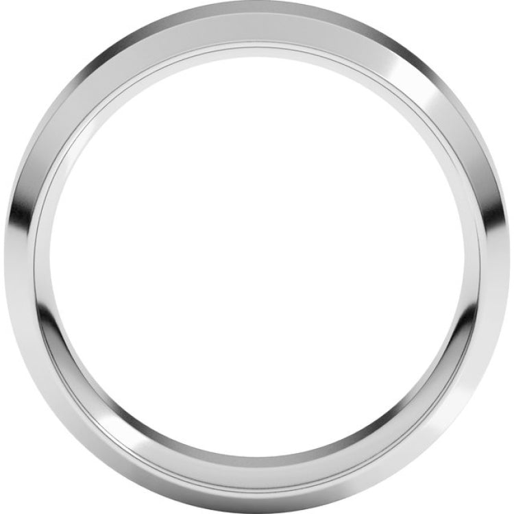14K X1 White Gold 7 mm Beveled-Edge Comfort-Fit Flat Band Size 10