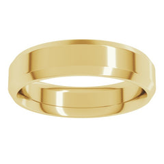 10K Yellow Gold 5 mm Beveled-Edge Comfort-Fit Flat Band Size 7.5