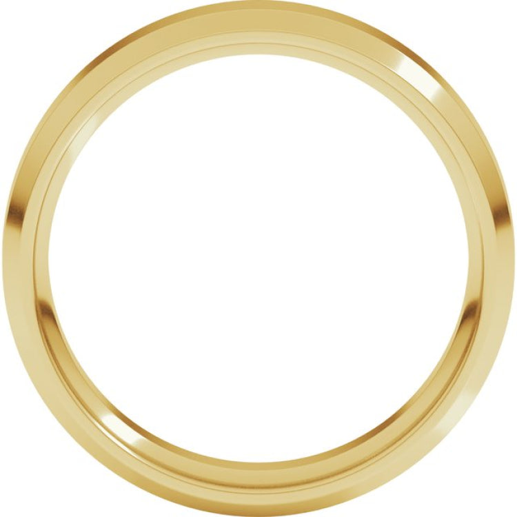 14K Yellow Gold 5 mm Beveled-Edge Comfort-Fit Flat Band Size 8.5