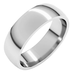 14K White Gold 6 mm Lightweight Comfort-Fit Half Round Band Size 6.5
