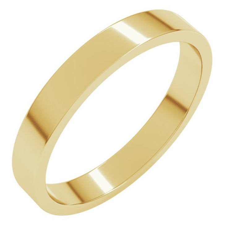 14K Yellow Gold 3 mm Flat Band Size 4.5