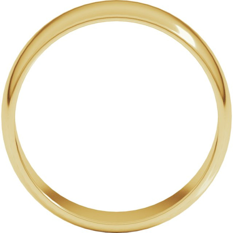 10K Yellow Gold 7 mm Lightweight Half Round Band Size 5.5