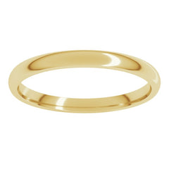 14K Yellow Gold 2 mm Lightweight Comfort-Fit Half Round Band Size 4