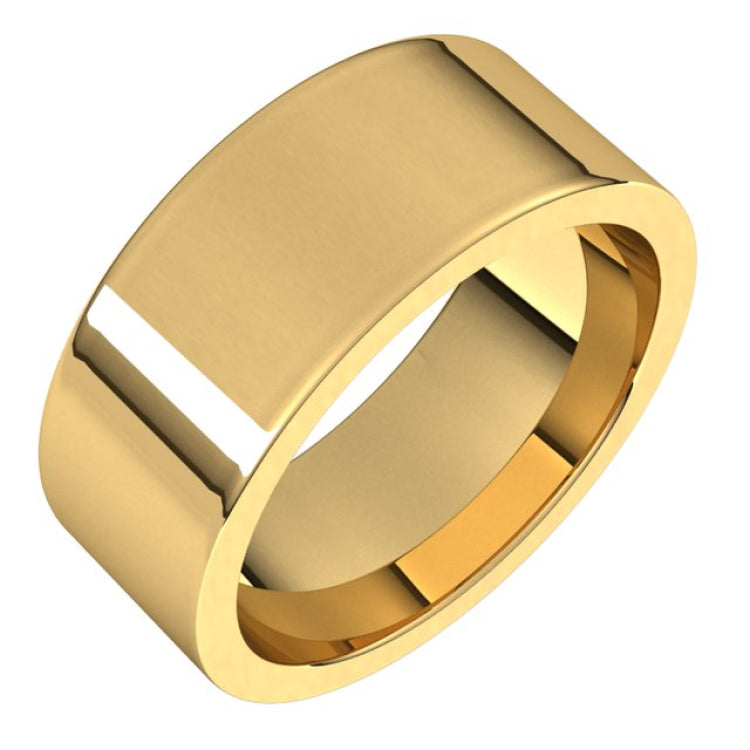 14K Yellow Gold 8 mm Comfort-Fit Flat Band Size 11