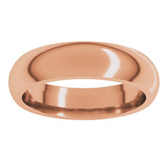 14K Rose Gold 5 mm Comfort-Fit Half Round Band Size 7