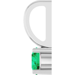 Sterling Silver Imitation Emerald Solitaire Charm/Pendant