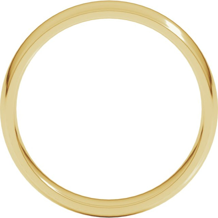14K Yellow Gold 4.5 mm Lightweight Comfort-Fit Half Round Band Size 7.5
