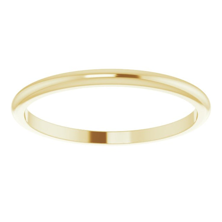 14K Yellow Gold 1.5 mm Half Round Band Size 2.5