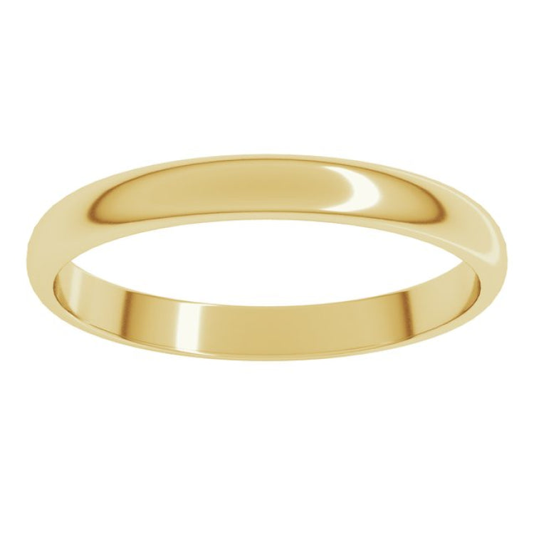 10K Yellow Gold 2.5 mm Lightweight Half Round Band Size 3.5