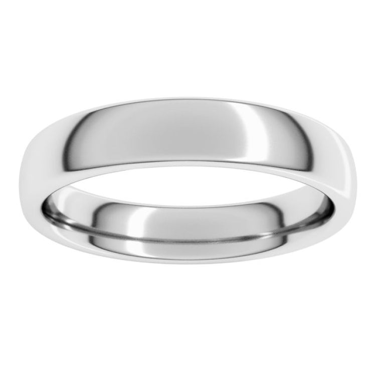 14K White Gold 4 mm Comfort-Fit European-Style Band Size 10