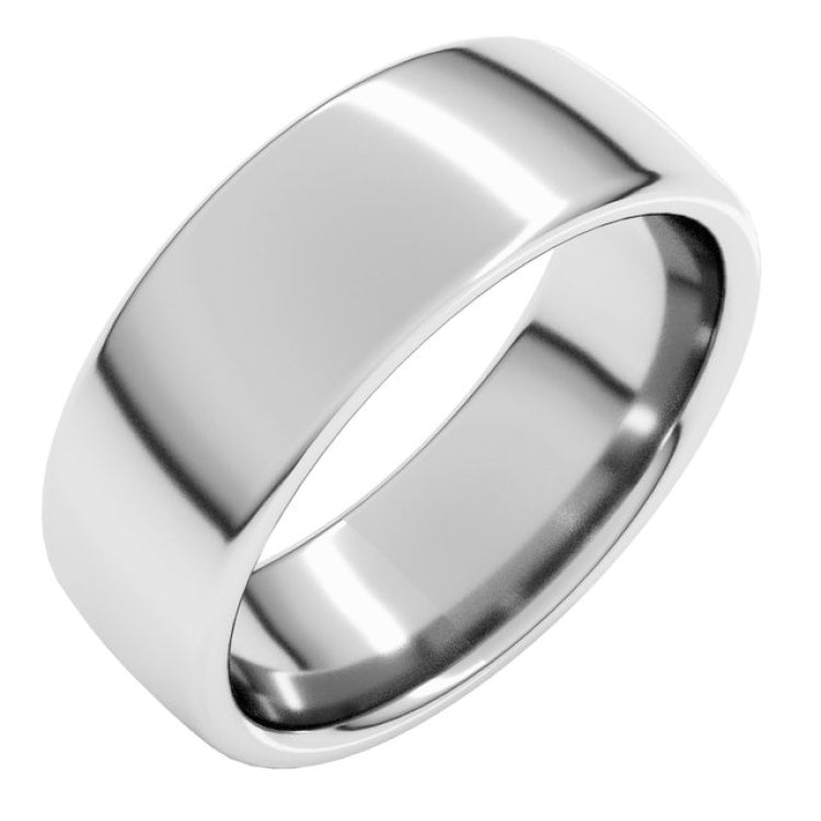 Sterling Silver 7 mm Comfort-Fit European-Style Band Size 14