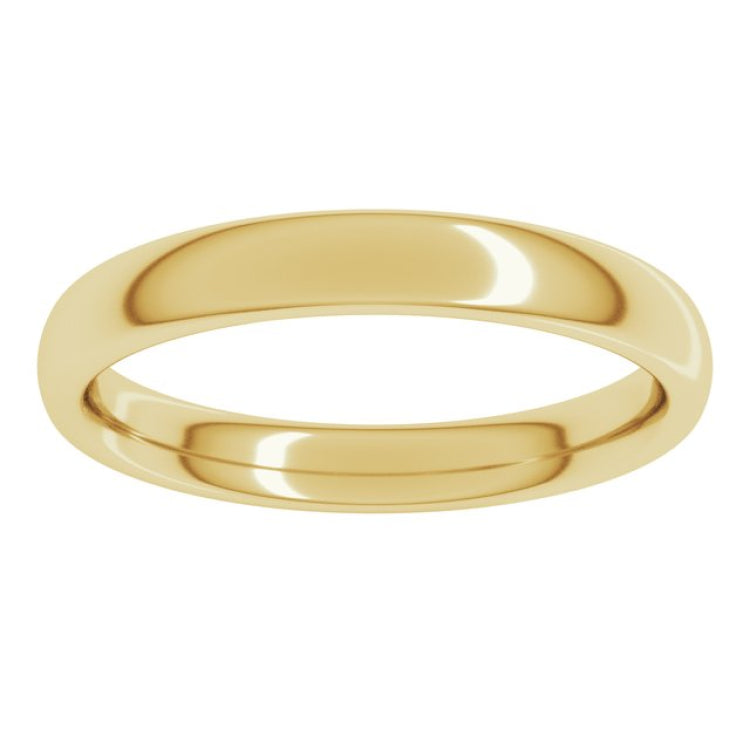 14K Yellow Gold 3 mm Comfort-Fit European-Style Band Size 4.5