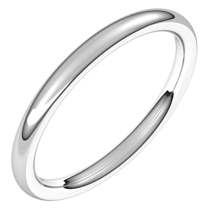 Platinum 2 mm Comfort-Fit European-Style Band Size 4.5