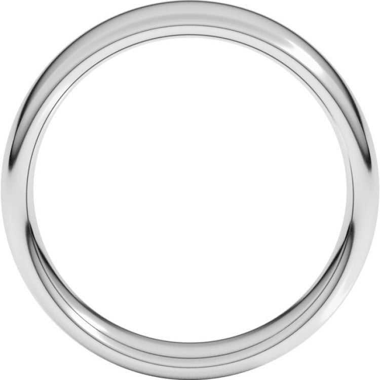 14K White Gold 6 mm Comfort-Fit European-Style Band Size 4
