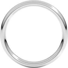 14K White Gold 3 mm Comfort-Fit European-Style Band Size 5.5