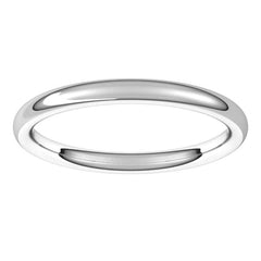 14K White Gold 2 mm Comfort-Fit European-Style Band Size 5
