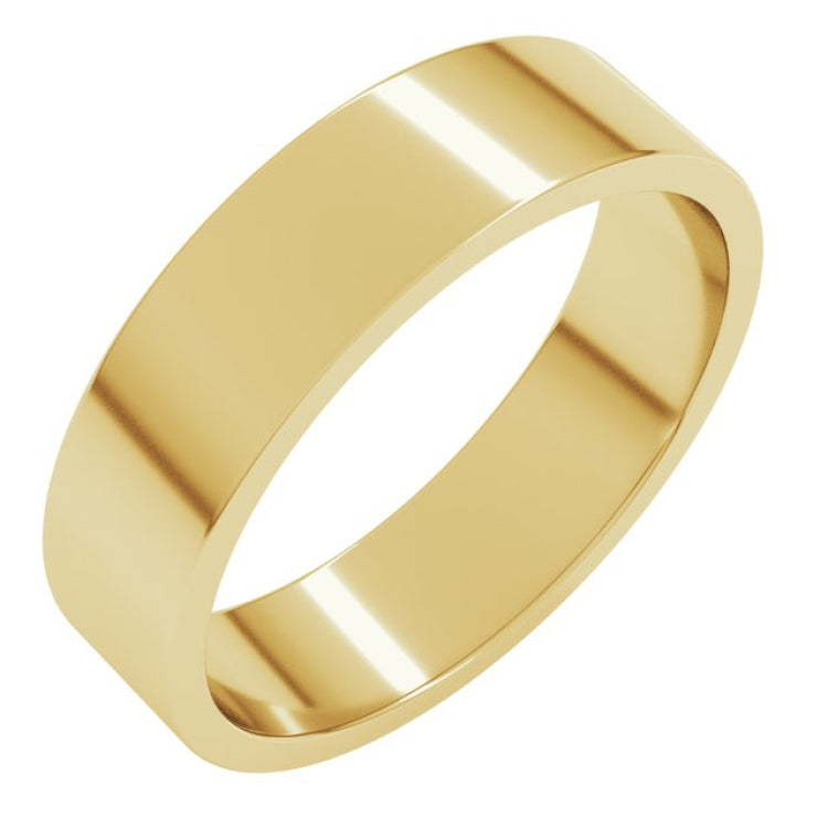 14K Yellow Gold 5 mm Flat Band Size 6