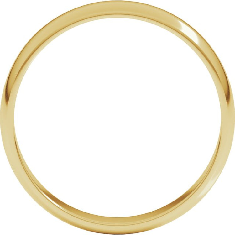 10K Yellow Gold 4 mm Lightweight Half Round Band Size 9.5