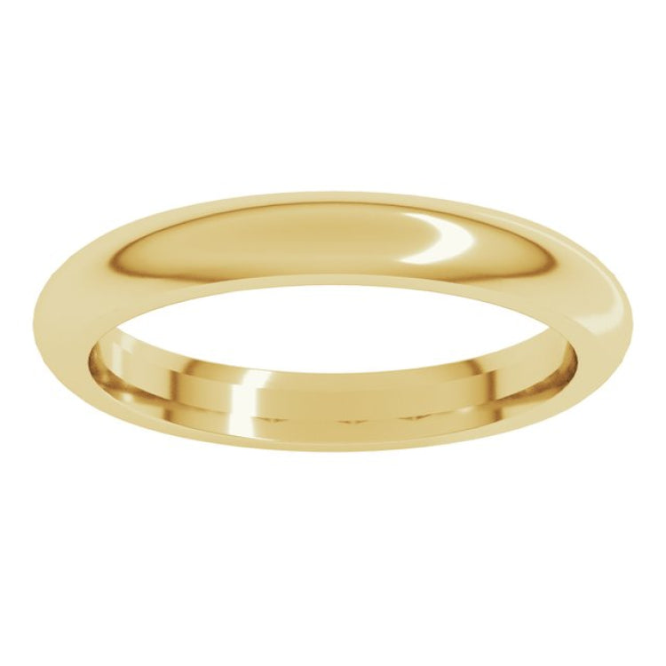 10K Yellow Gold 3 mm Comfort-Fit Half Round Band Size 6